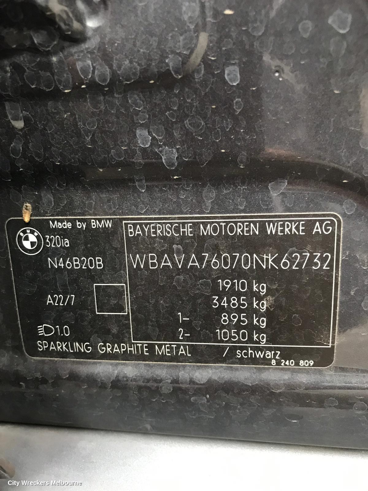 BMW 3 SERIES LEFT FRONT DOOR, E90/E91, SEDAN/WAGON, 03/2005 - 04/2012