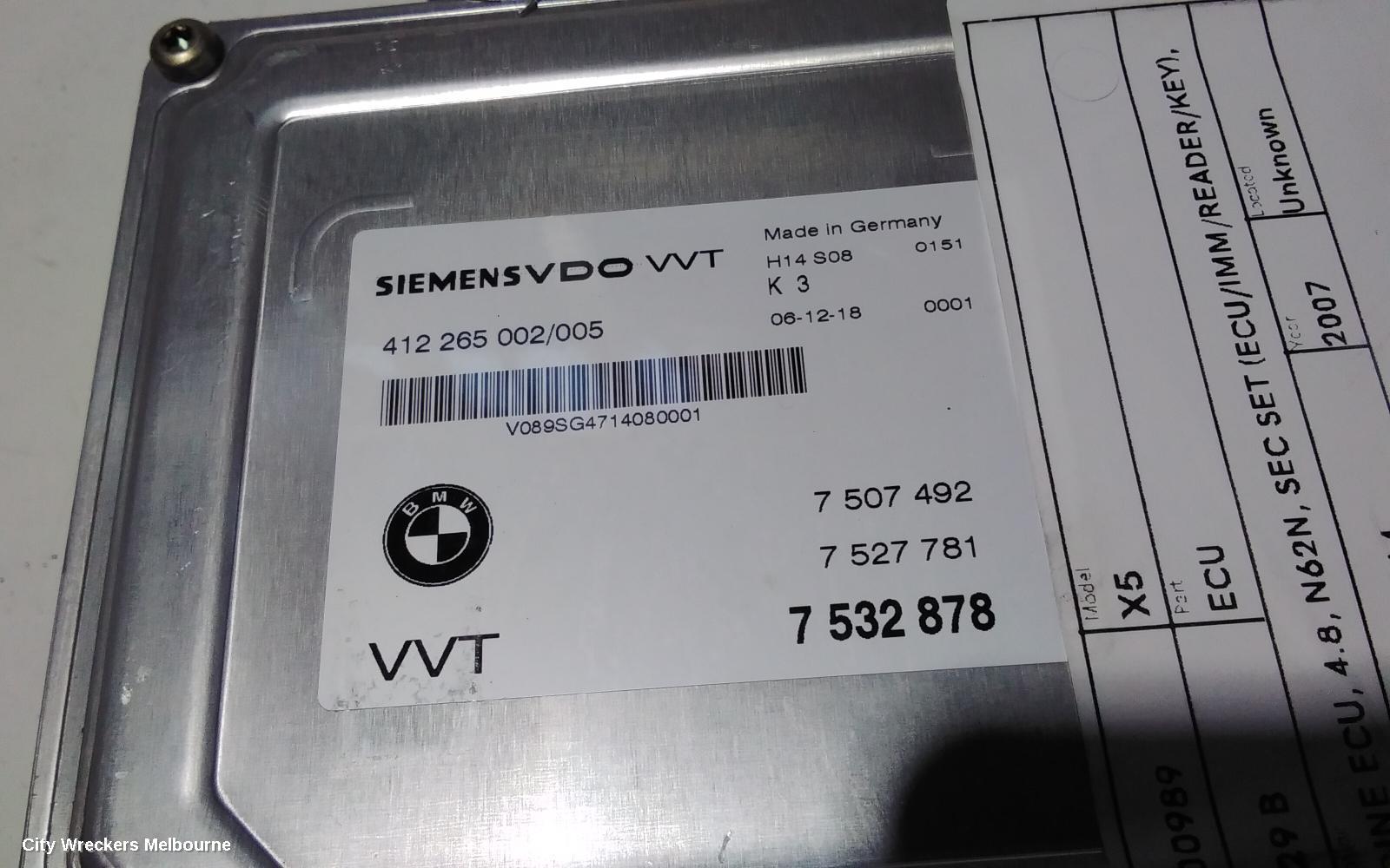 BMW X5 ECU, ENGINE ECU, 4.8, N62N, ECU ONLY, E70, 03/2007 - 05/2010