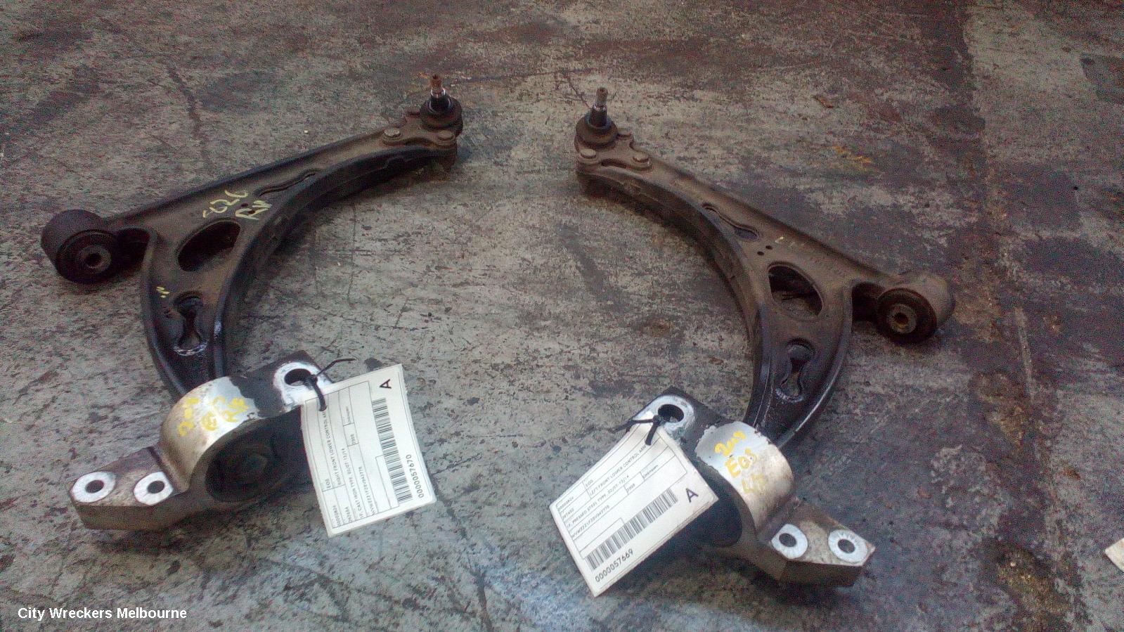 VOLKSWAGEN EOS LEFT FRONT LOWER CONTROL ARM, 1F, PRESSED STEEL TYPE, 02/2007 - 12/2014