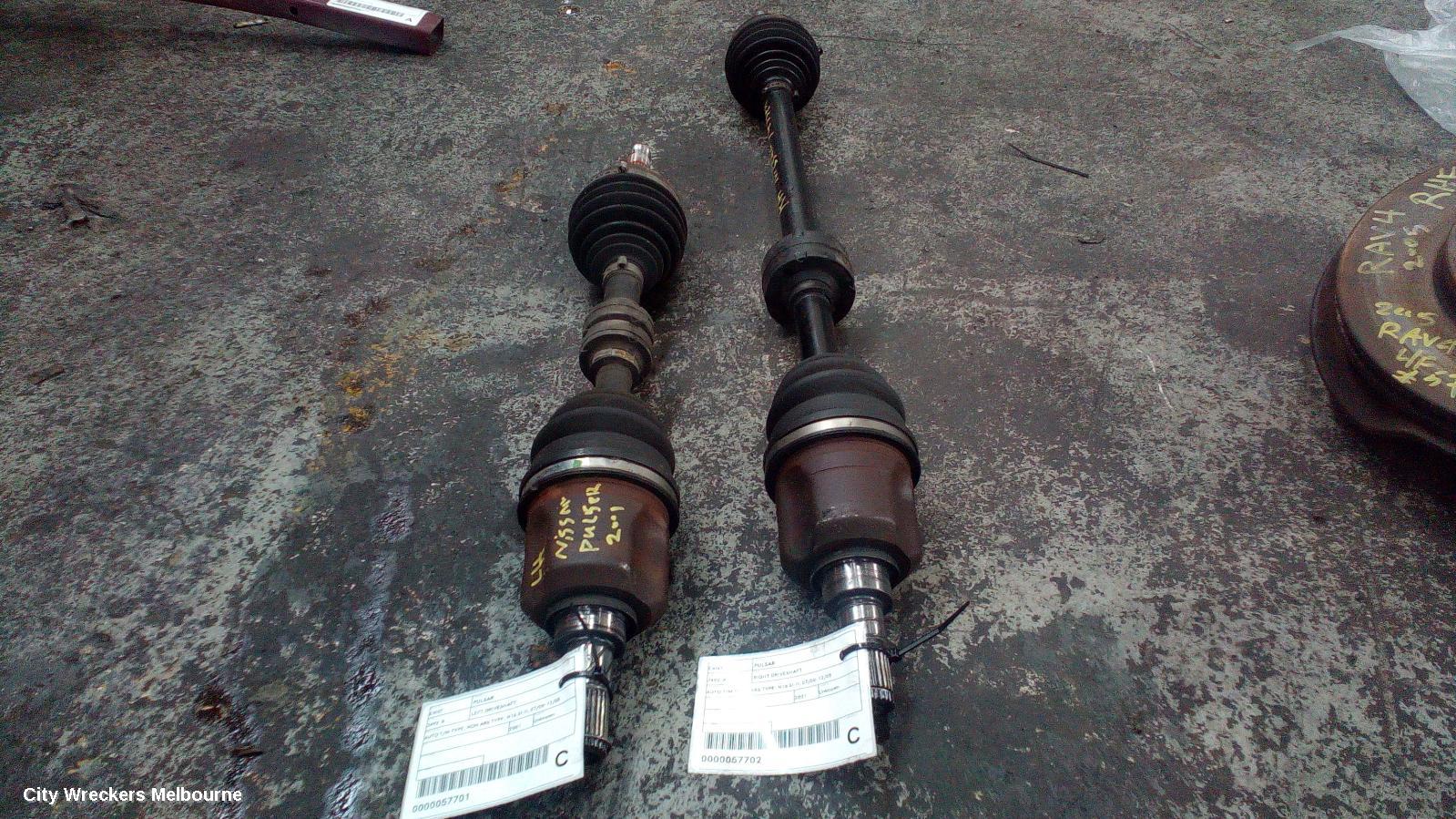 NISSAN PULSAR RIGHT DRIVESHAFT, AUTO T/M TYPE, ABS TYPE, N16 SI-II, 07/2000 - 12/2005