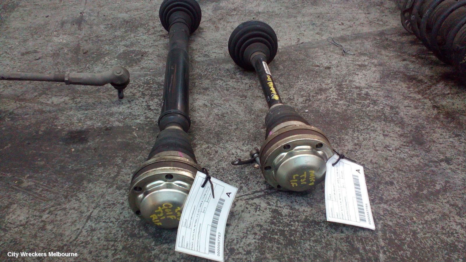 VOLKSWAGEN GOLF RIGHT DRIVESHAFT, FRONT, AUTO T/M, PETROL, 1.4, GEN 6, 12/2008 - 01/2016