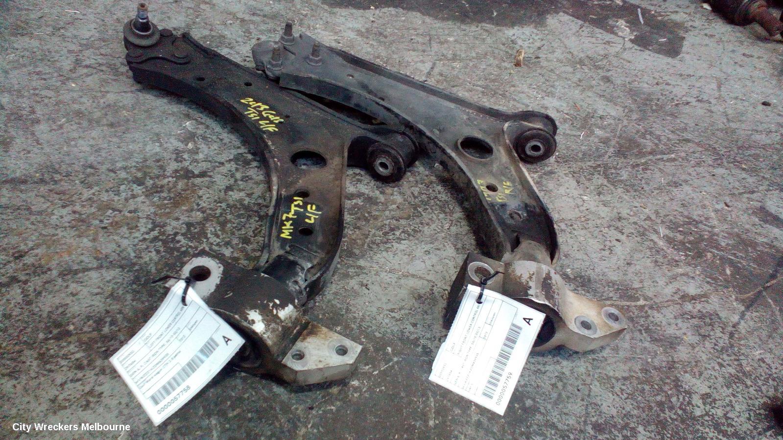 VOLKSWAGEN GOLF RIGHT FRONT LOWER CONTROL ARM, GEN 6, R, CAST IRON TYPE, 06/2010 - 03/2013