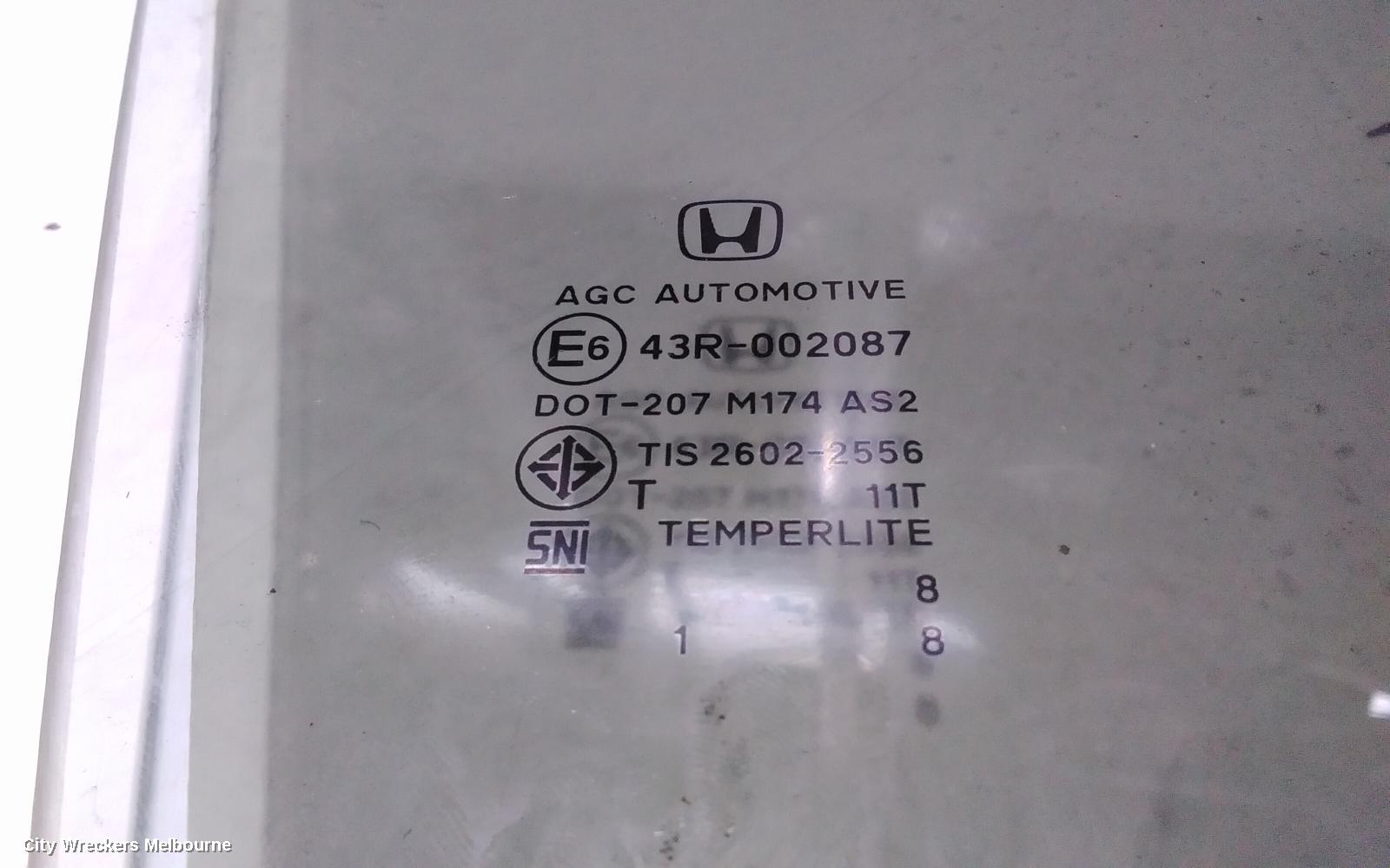 HONDA HRV RIGHT FRONT DOOR WINDOW, RU, 12/2014 - 10/2021