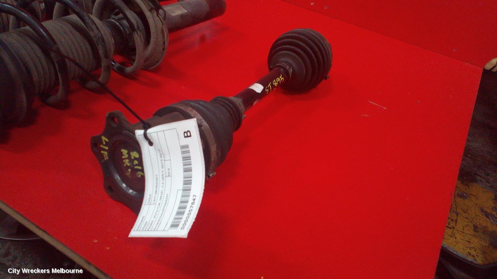 VOLKSWAGEN GOLF LEFT DRIVESHAFT, FRONT, AUTO T/M, DIESEL, 2.0, GEN 7, 03/2013 - 03/2017