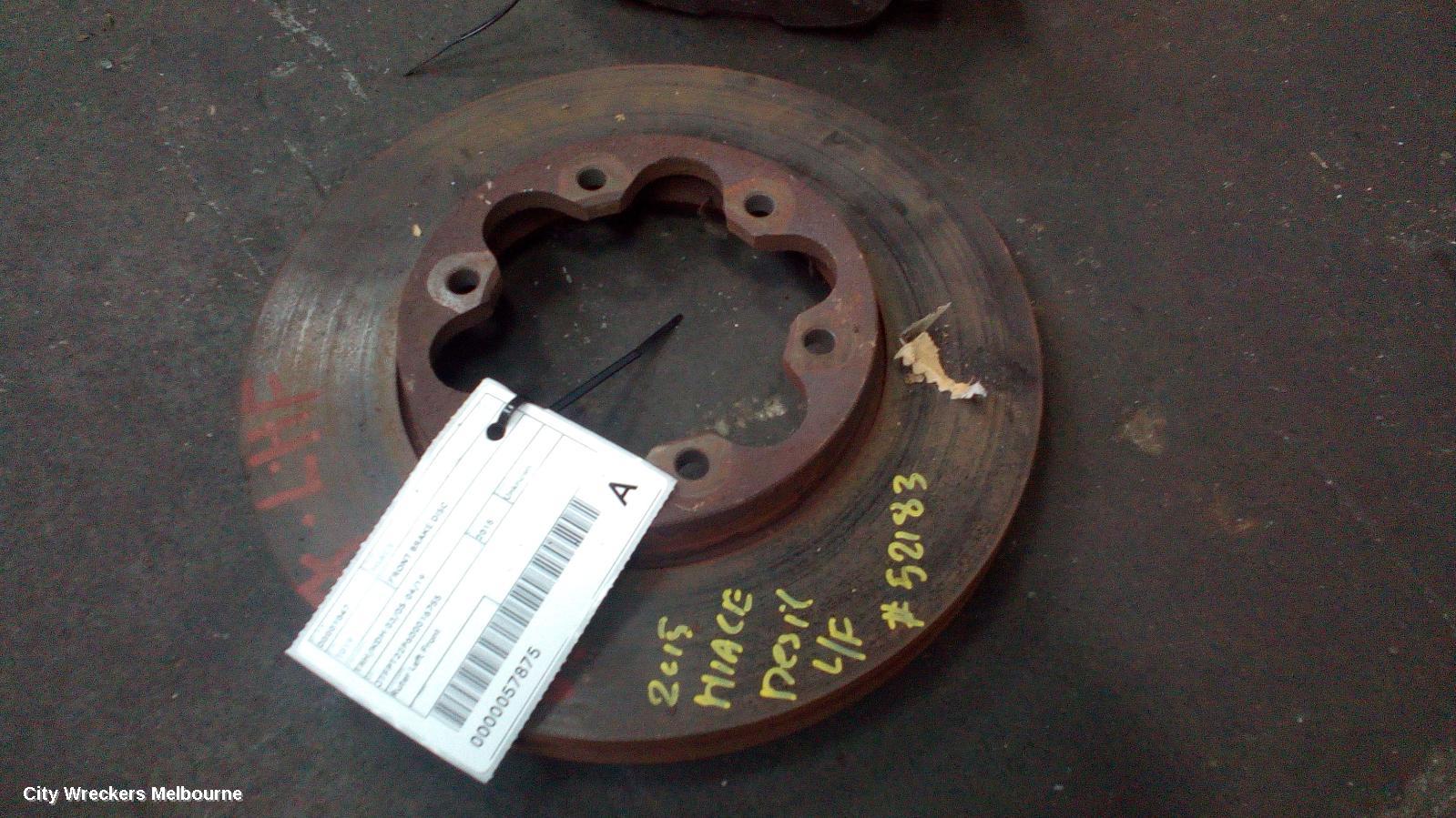 TOYOTA HIACE FRONT BRAKE DISC/DRM, TRH/KDH 03/2005 - 04/2019