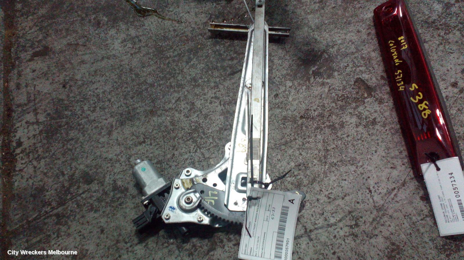 HOLDEN COLORADO LEFT FRONT WINDOW REG/MOTOR, RG 7, DOOR REG ASSY (REG AND MOTOR), 12/2012 - 06/2016