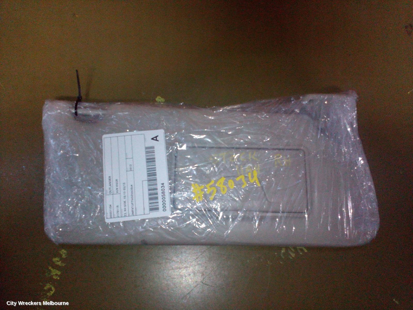 MITSUBISHI OUTLANDER SUNVISOR, ZJ, RH SIDE, 10/2012 - 03/2015
