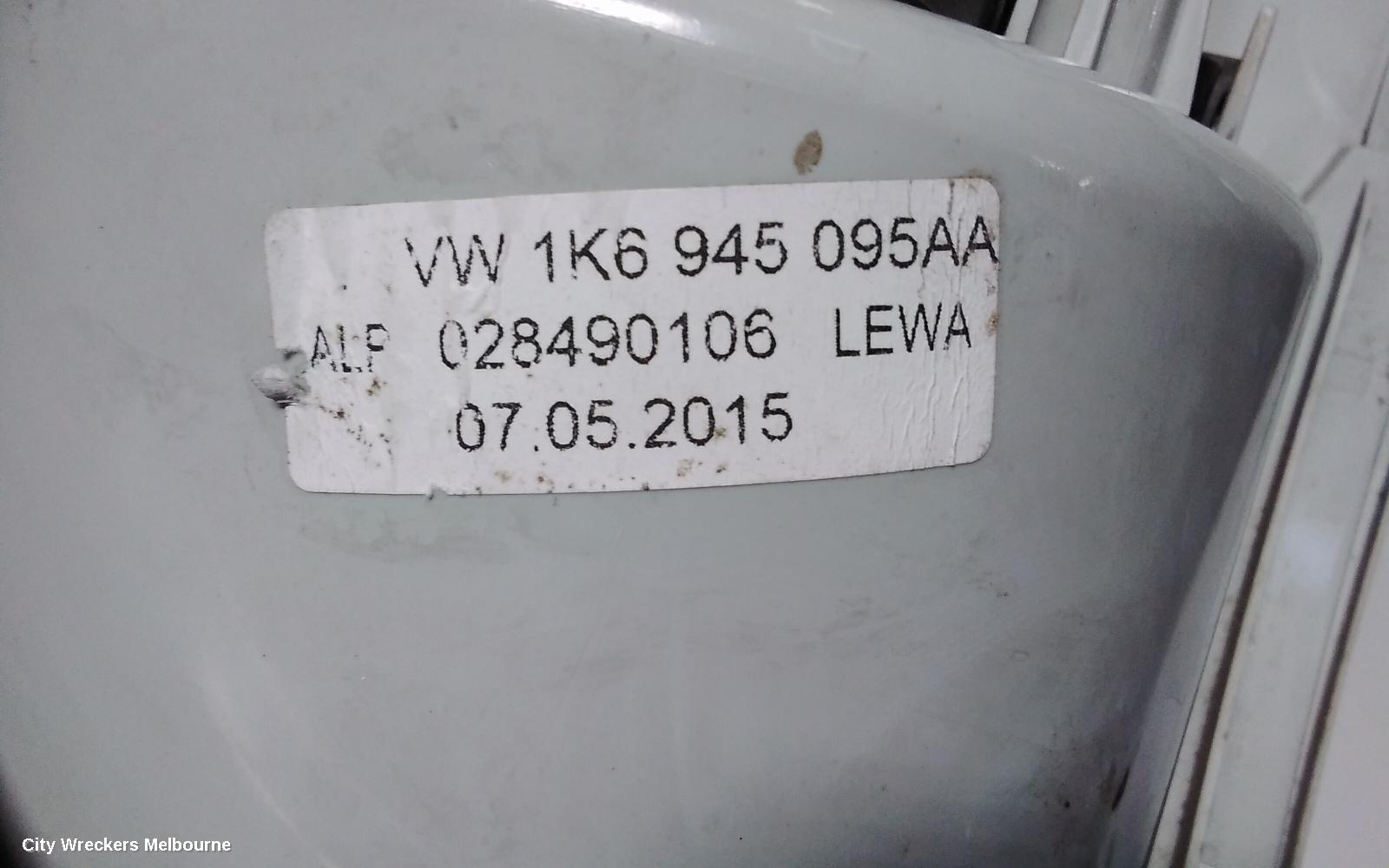 VOLKSWAGEN GOLF RIGHT TAILLIGHT, GEN 5, HATCH, NON TINTED TYPE, 07/2004 - 02/2009
