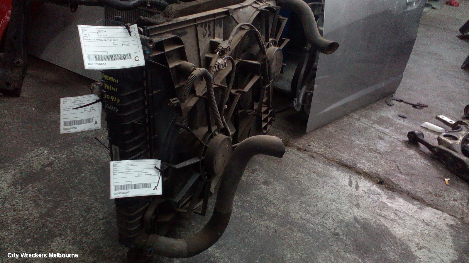 HOLDEN CAPTIVA RADIATOR, MANUAL, 2.4, PETROL, CG, 11/2009 - 02/2011