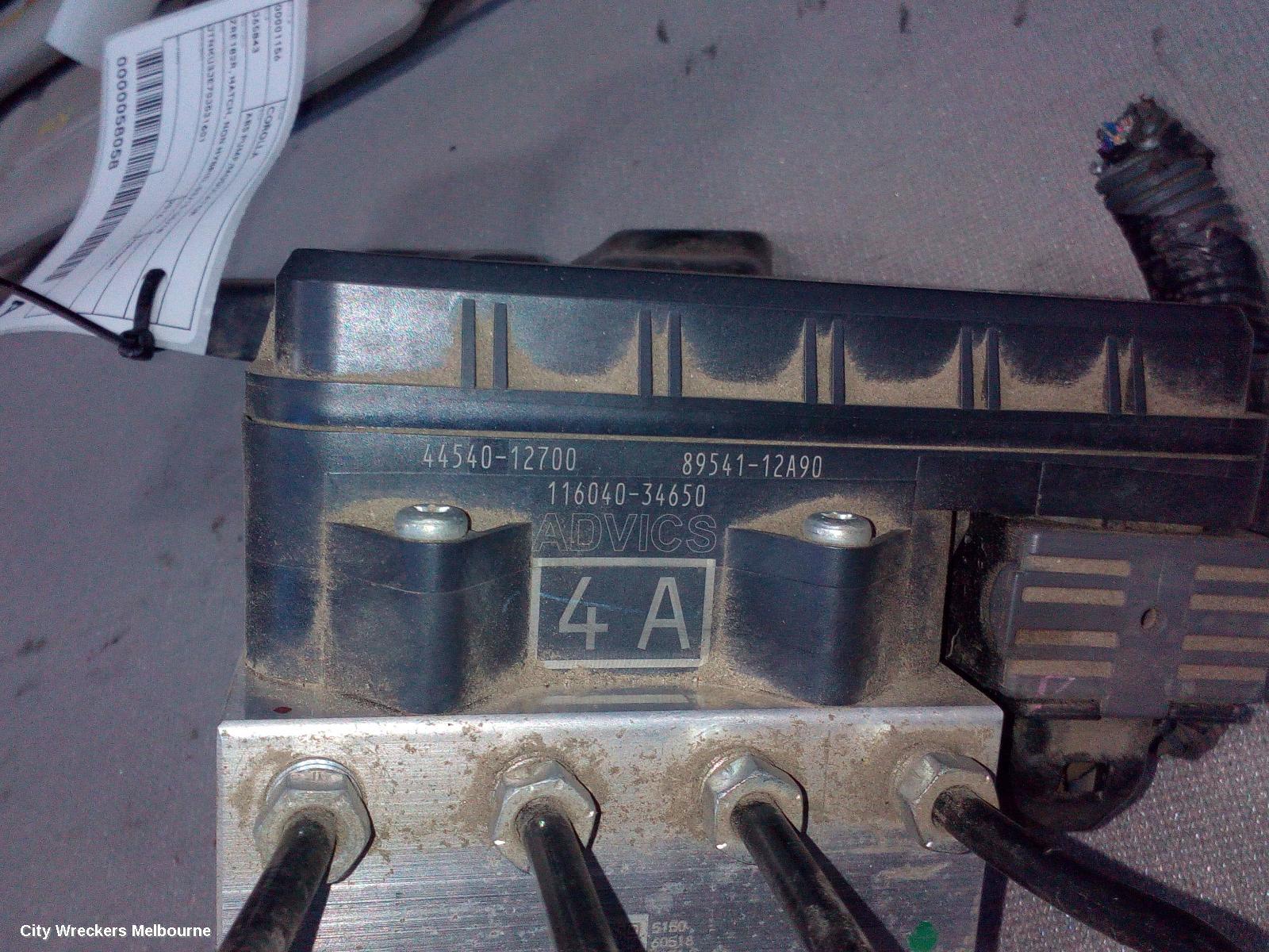 TOYOTA COROLLA ABS PUMP/MODULATOR, ZRE182R, HATCH, NON HYBRID, 03/2015 - 06/2018