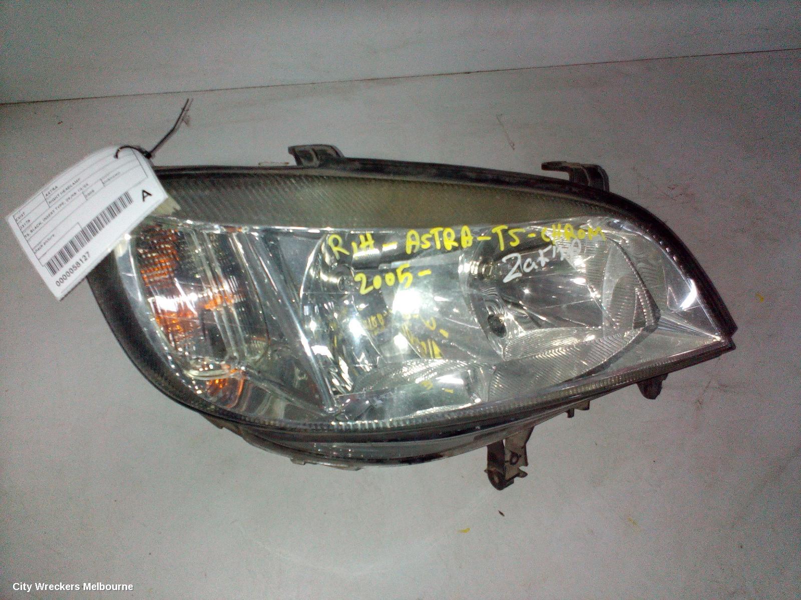 HOLDEN ASTRA RIGHT HEADLAMP, TS, CHROME, INSERT TYPE, 09/1998 - 10/2006