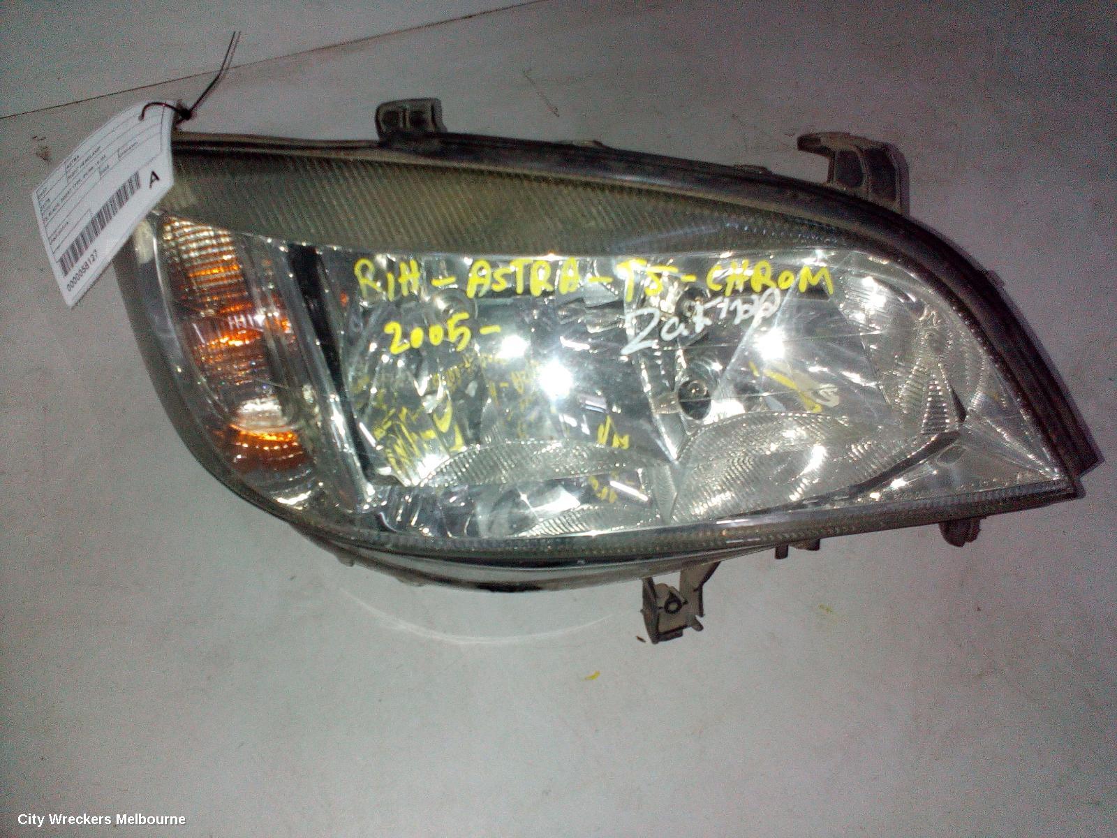 HOLDEN ASTRA RIGHT HEADLAMP, TS, CHROME, INSERT TYPE, 09/1998 - 10/2006