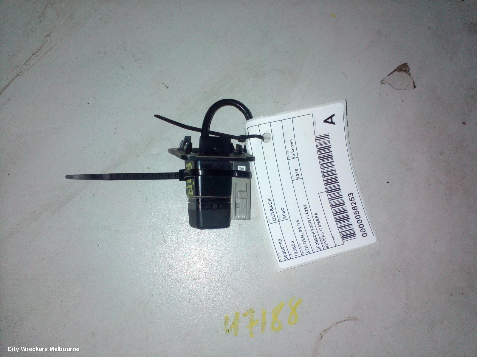 SUBARU OUTBACK, 6TH GEN, 08/2014 - 12/2020, REVERS CAMERA: 58253