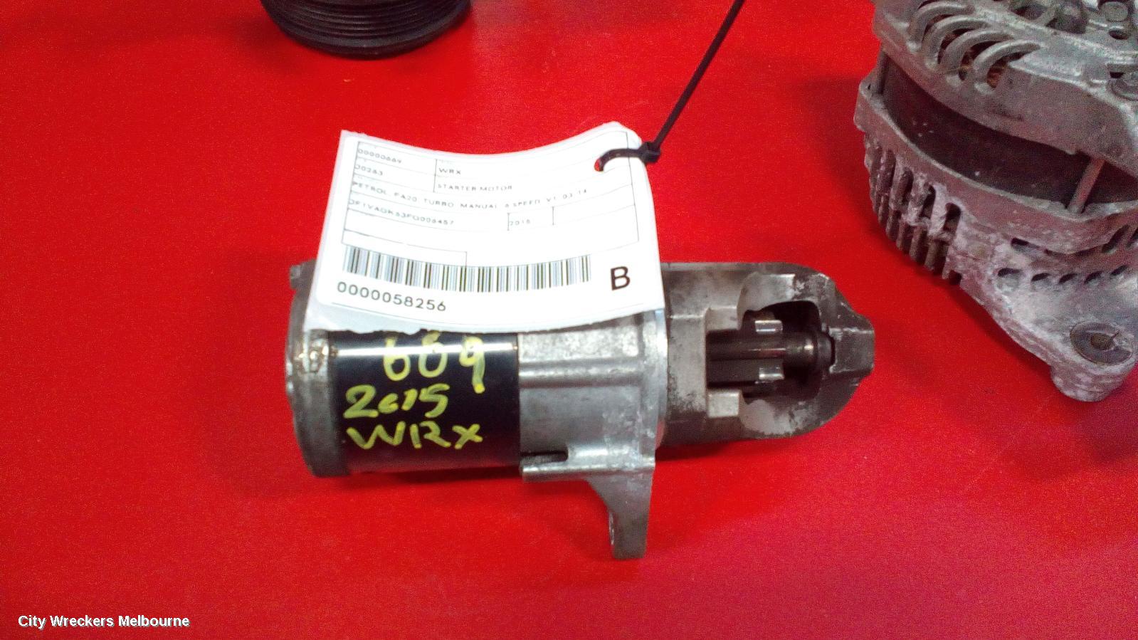 SUBARU WRX STARTER, PETROL, FA20, TURBO, MANUAL, 6 SPEED, V1, 03/2014 ONWARDS