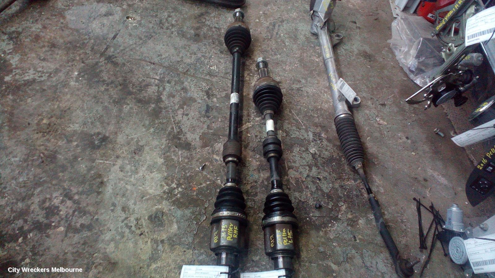 NISSAN PULSAR LEFT DRIVESHAFT, AUTO T/M TYPE, 1.8, B17/C12, 12/2012 - 12/2017