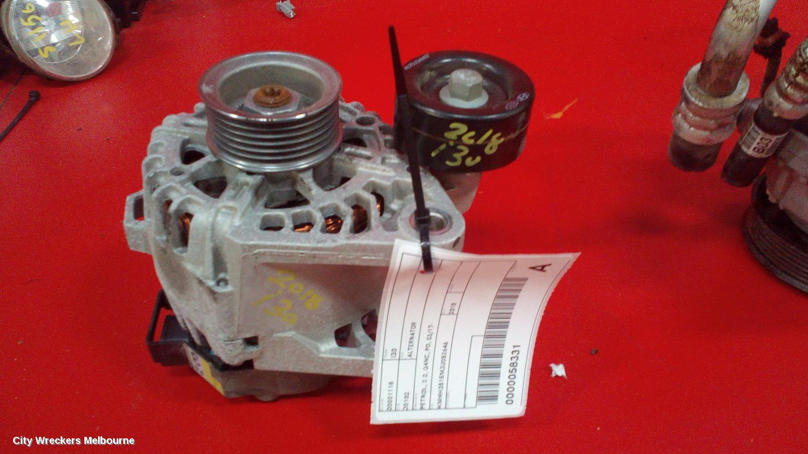 HYUNDAI I30 ALTERNATOR, PETROL, 2.0, G4NC, PD, HATCH (S. KOREA VIN KMHH), 03/2017 ONWARDS