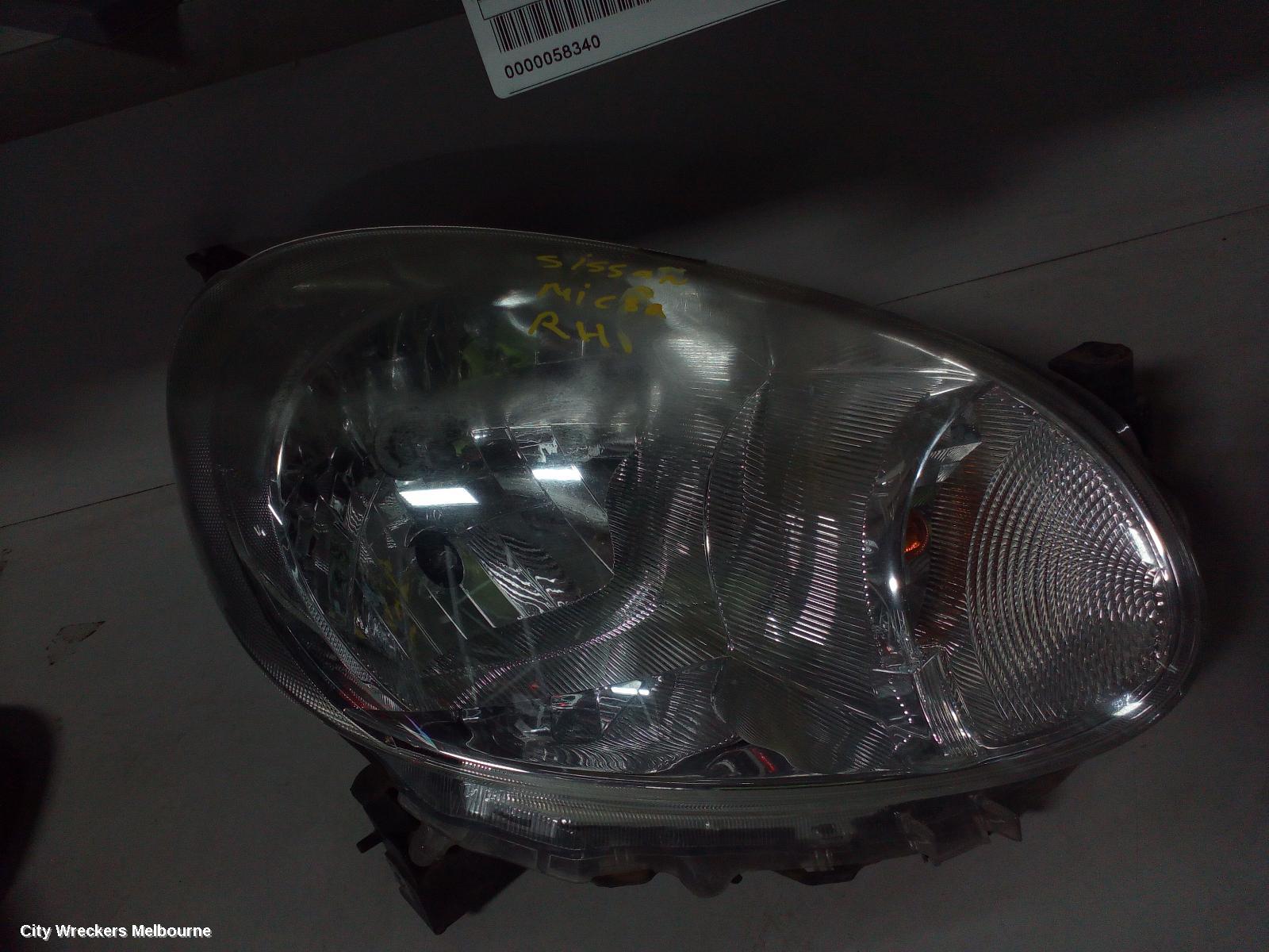 NISSAN MICRA RIGHT HEADLAMP, K13, 11/2010 - 11/2012