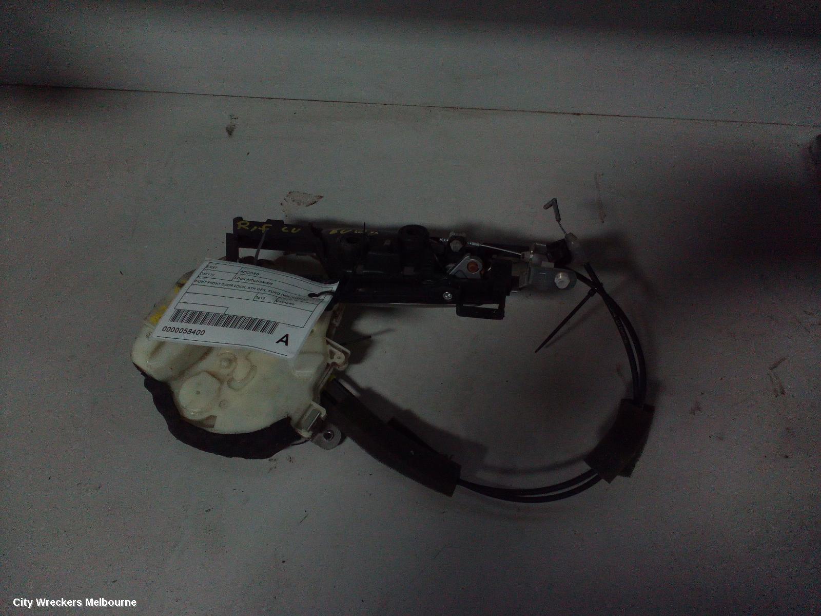 HONDA ACCORD DOOR/BOOT/GATE LOCK, RIGHT FRONT DOOR LOCK, 8TH GEN, EURO (VIN JHMCU), 06/2008 - 12/2015