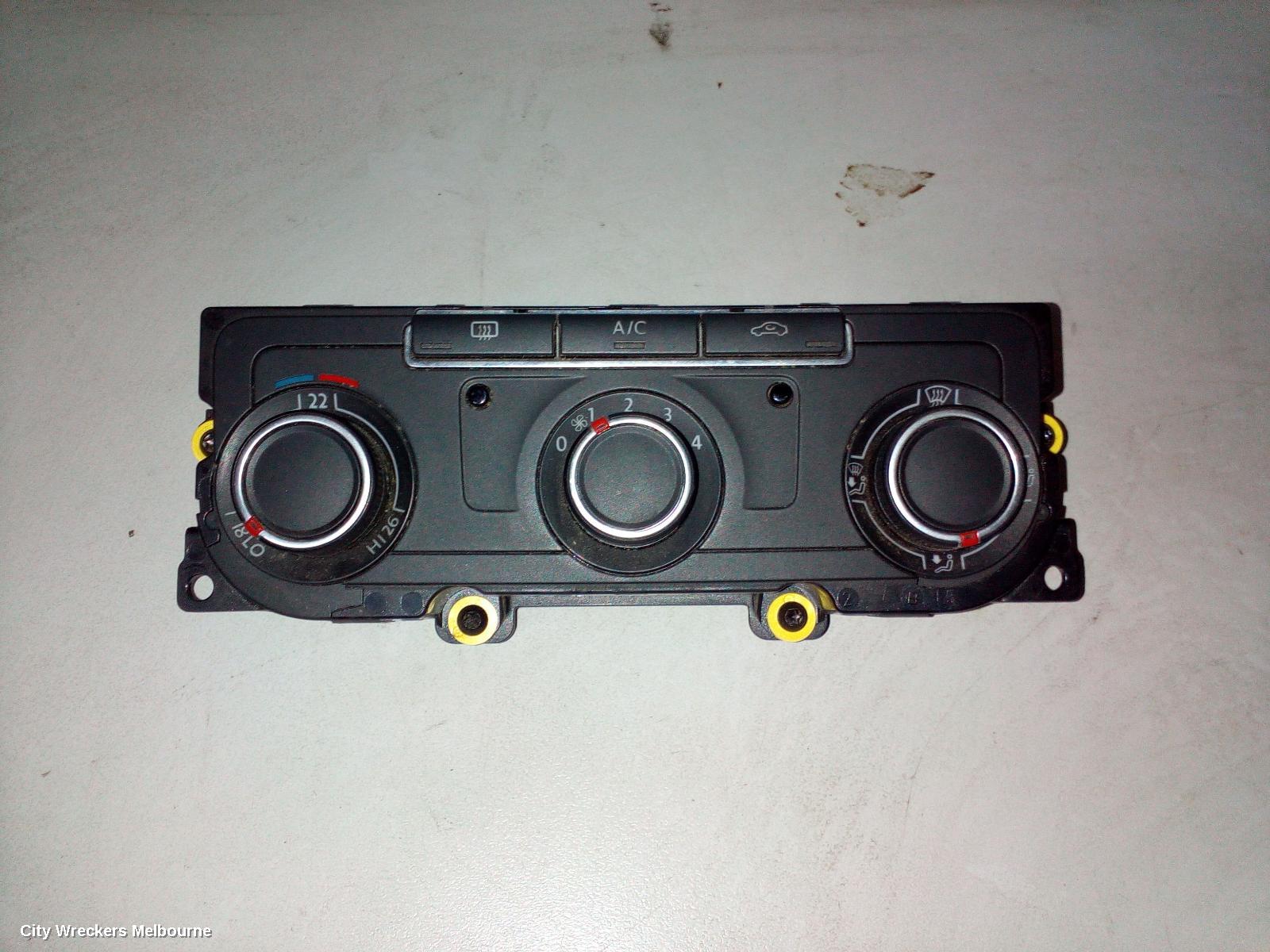 VOLKSWAGEN PASSAT HEATER/AC CONTROLS, 3CC, 2 KNOB DIAL, W/ SEAT WARMER TYPE, SEDAN, 01/2009 - 12/2016