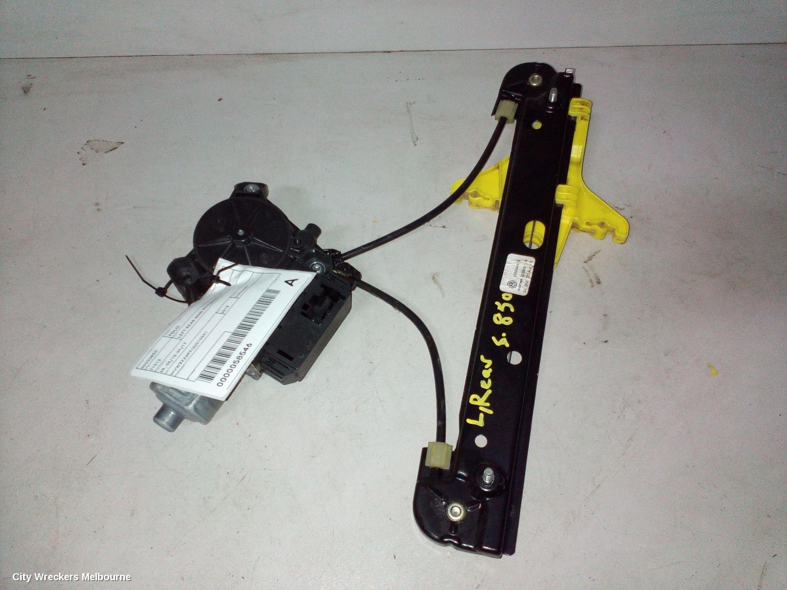 VOLKSWAGEN POLO LEFT REAR WND REG/MOTOR, 6R, 05/2010 - 09/2017