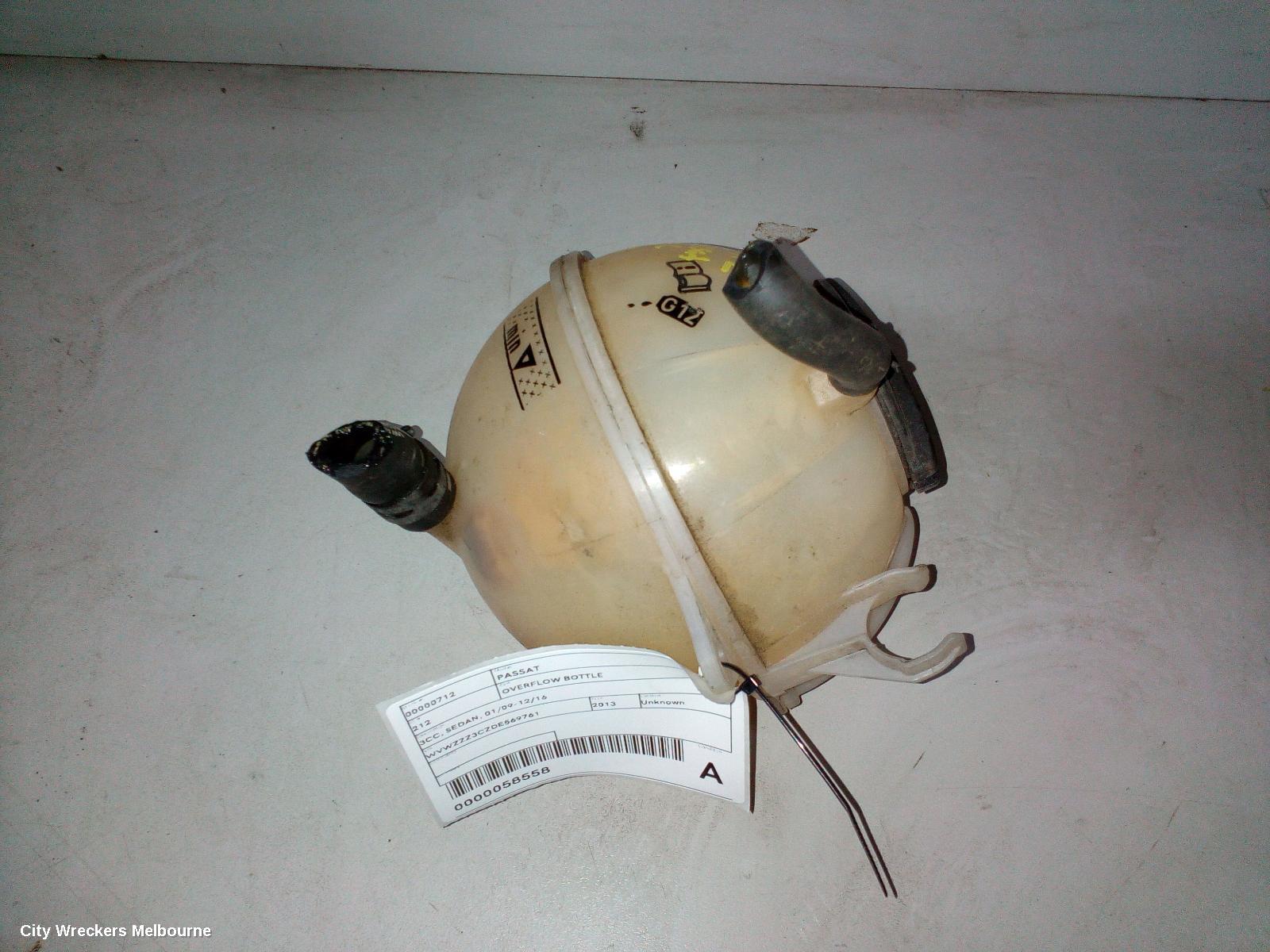 VOLKSWAGEN PASSAT OVERFLOW BOTTLE, 3CC, SEDAN, 08/2008 - 12/2016