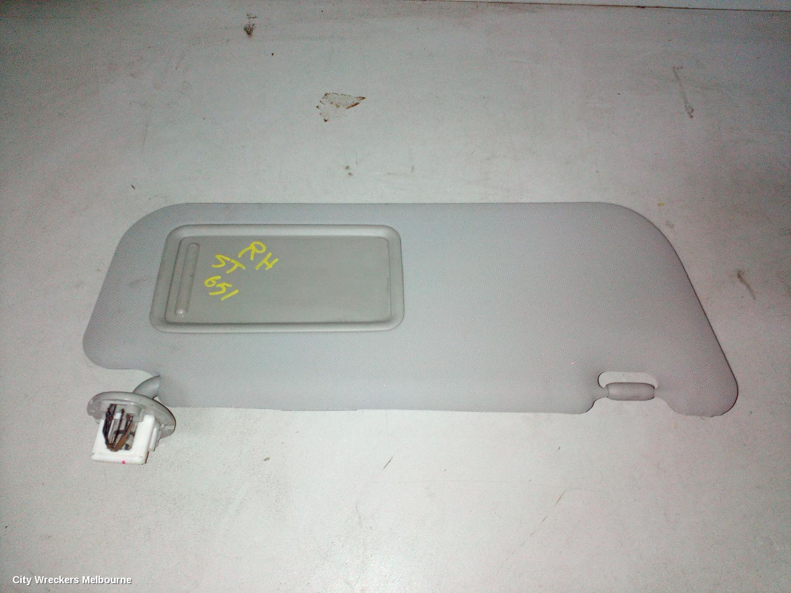 TOYOTA COROLLA SUNVISOR, ZRE152/20153R, RH SIDE, 03/2007 - 10/2013