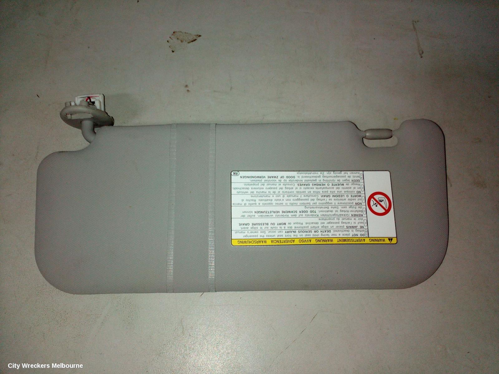 TOYOTA COROLLA SUNVISOR, ZRE152/20153R, RH SIDE, 03/2007 - 10/2013
