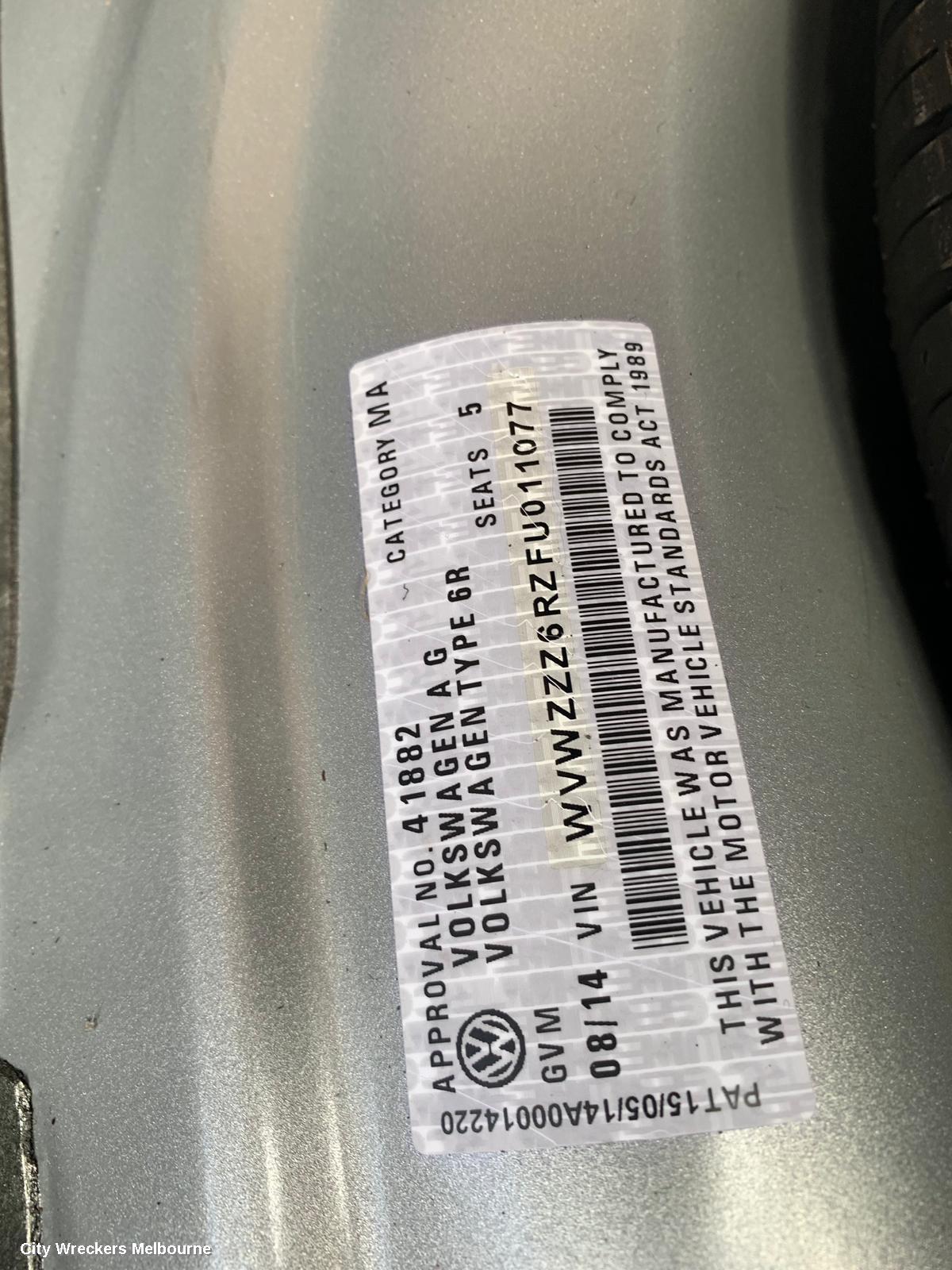 VOLKSWAGEN POLO SUNVISOR, 6R, LH SIDE, 05/2010 - 09/2017