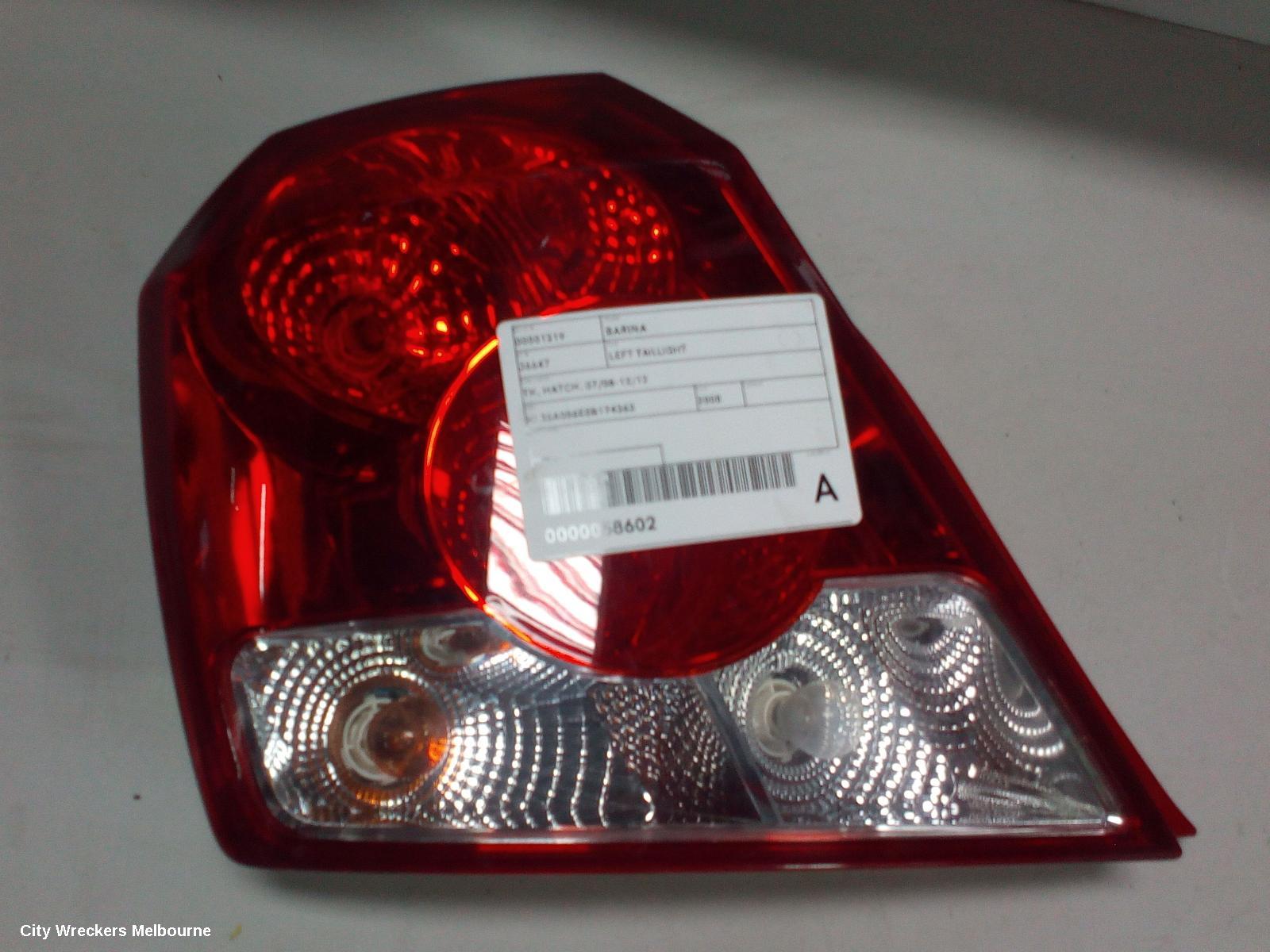 HOLDEN BARINA LEFT TAILLIGHT, TK, HATCH, 07/2008 - 12/2012