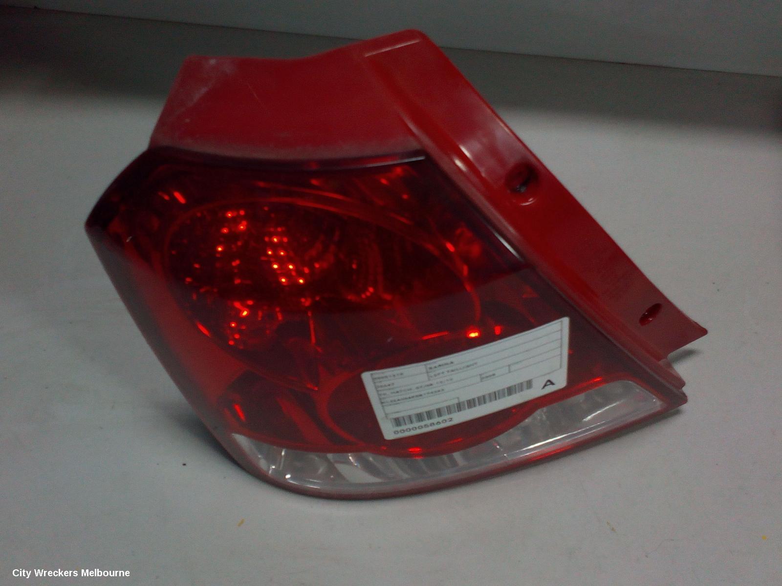 HOLDEN BARINA LEFT TAILLIGHT, TK, HATCH, 07/2008 - 12/2012