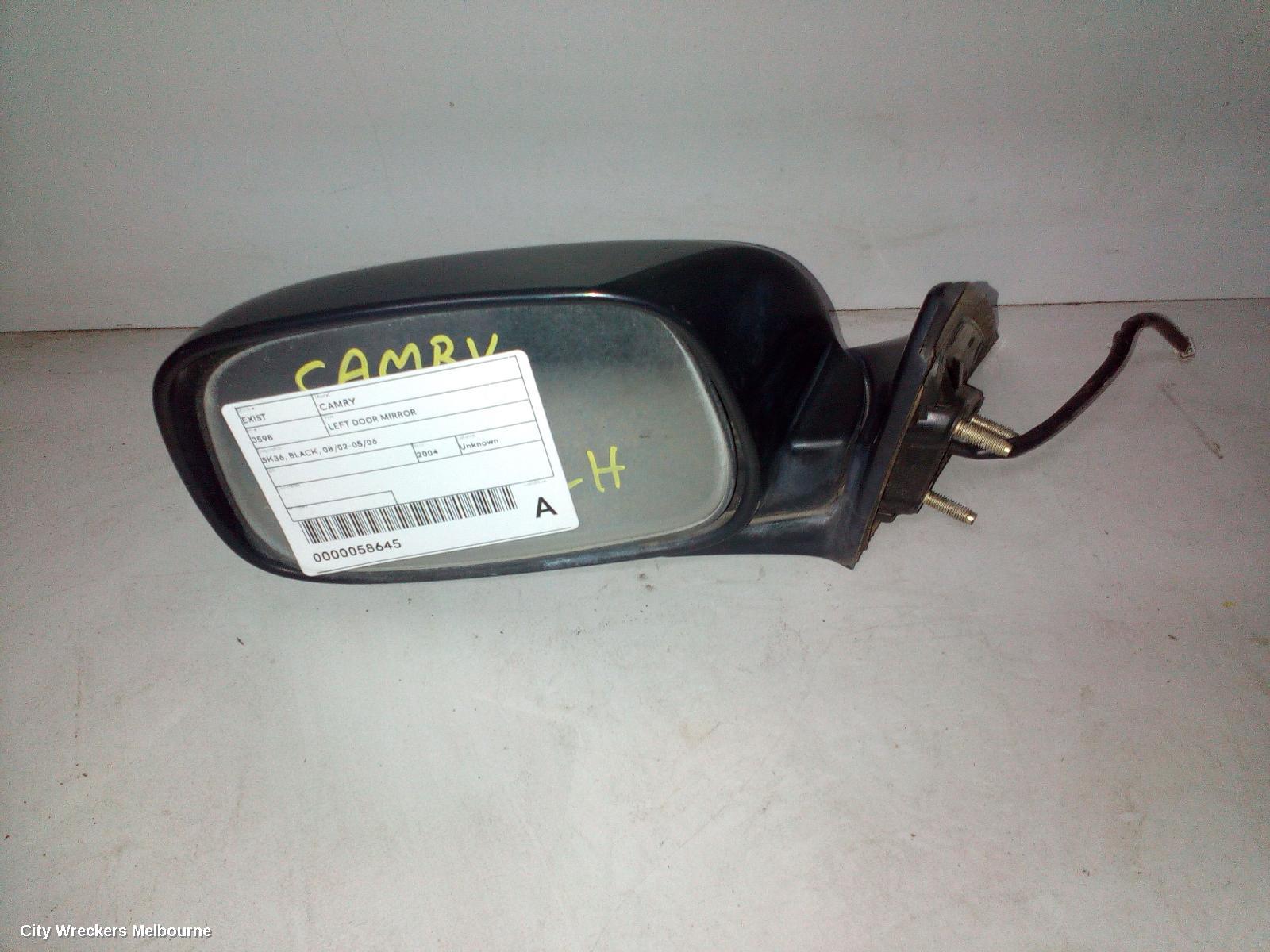 TOYOTA CAMRY LEFT DOOR MIRROR, SK36, BLACK, 08/2002 - 05/2006