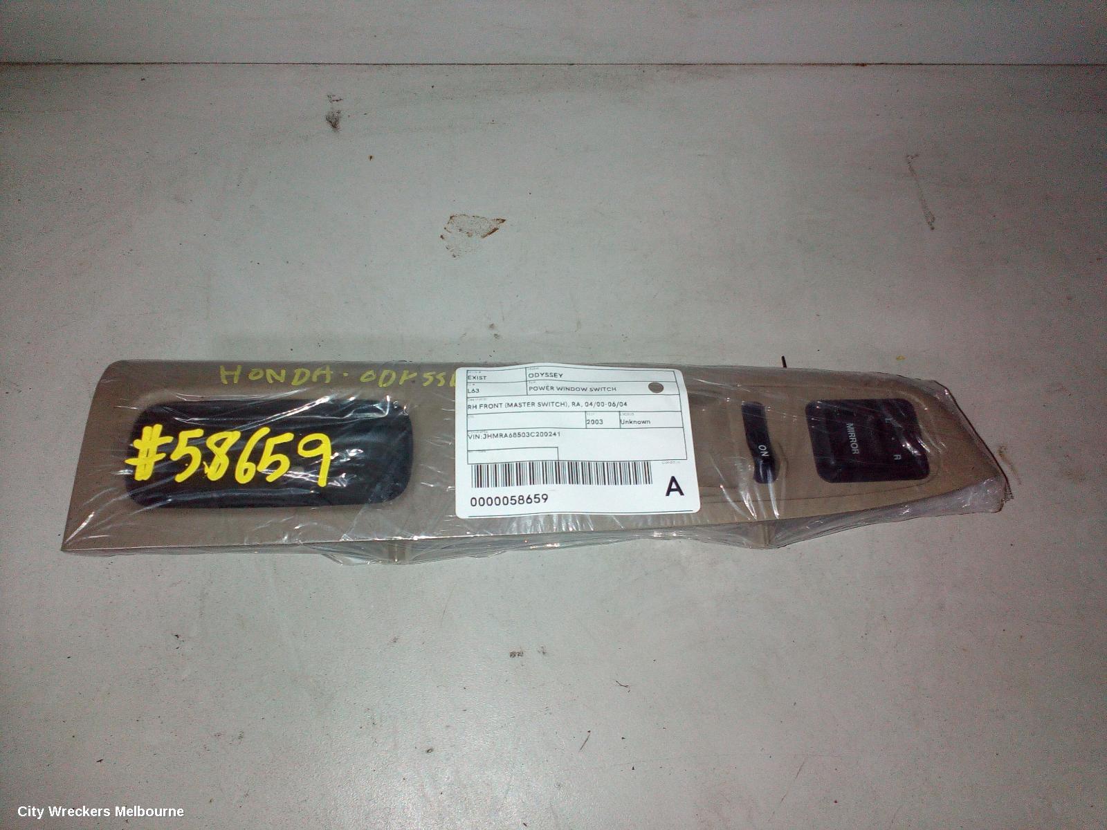 HONDA ODYSSEY PWR DR WIND SWITCH, RH FRONT (MASTER SWITCH), RA, 04/2000 - 06/2004