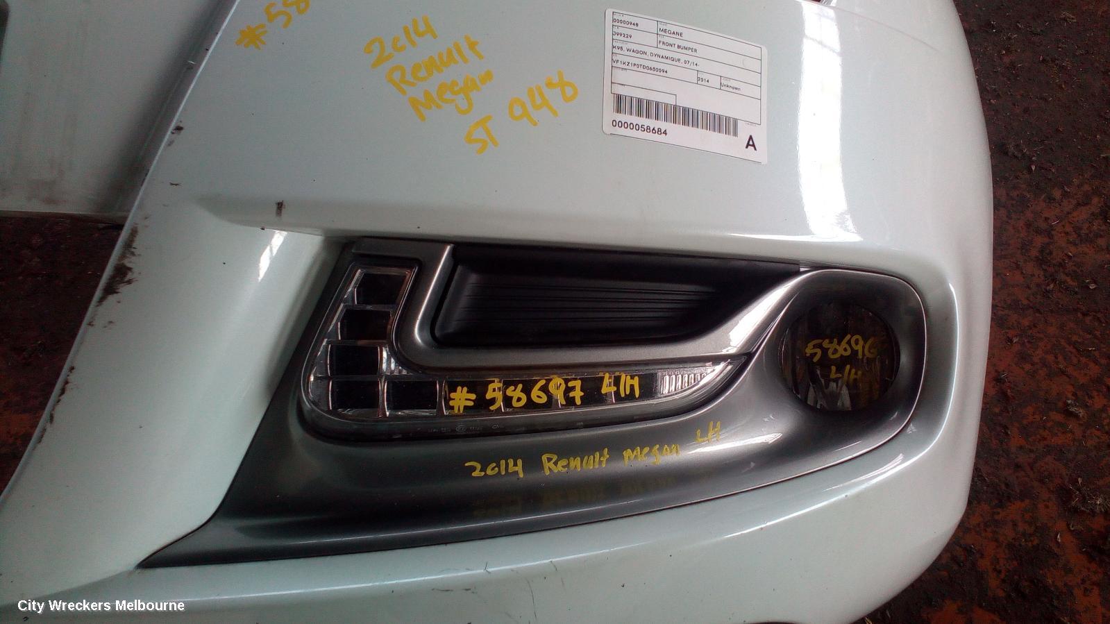RENAULT MEGANE LEFT INDICATOR/FOG/SIDE, BUMPER FOGLAMP, X32/X95/K95, HATCH/WAGON, 07/2013 - 06/2014