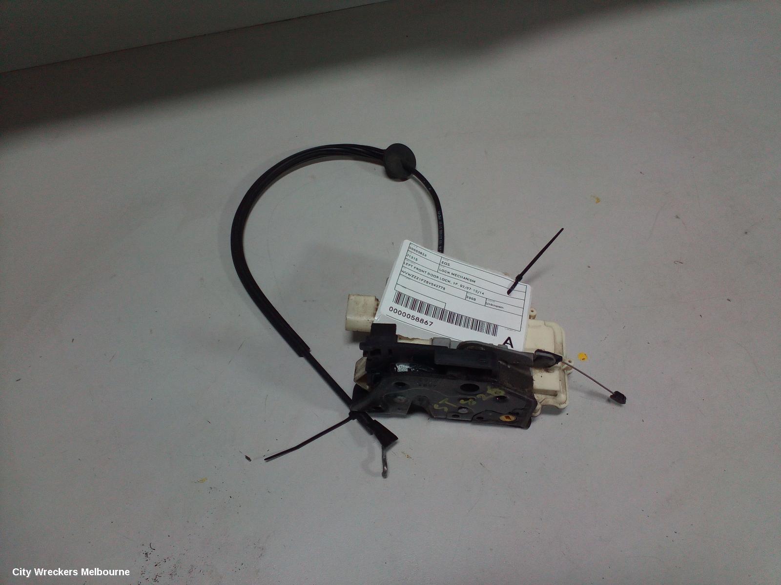 VOLKSWAGEN EOS DOOR/BOOT/GATE LOCK, LEFT FRONT DOOR LOCK, 1F, 02/2007 - 12/2014