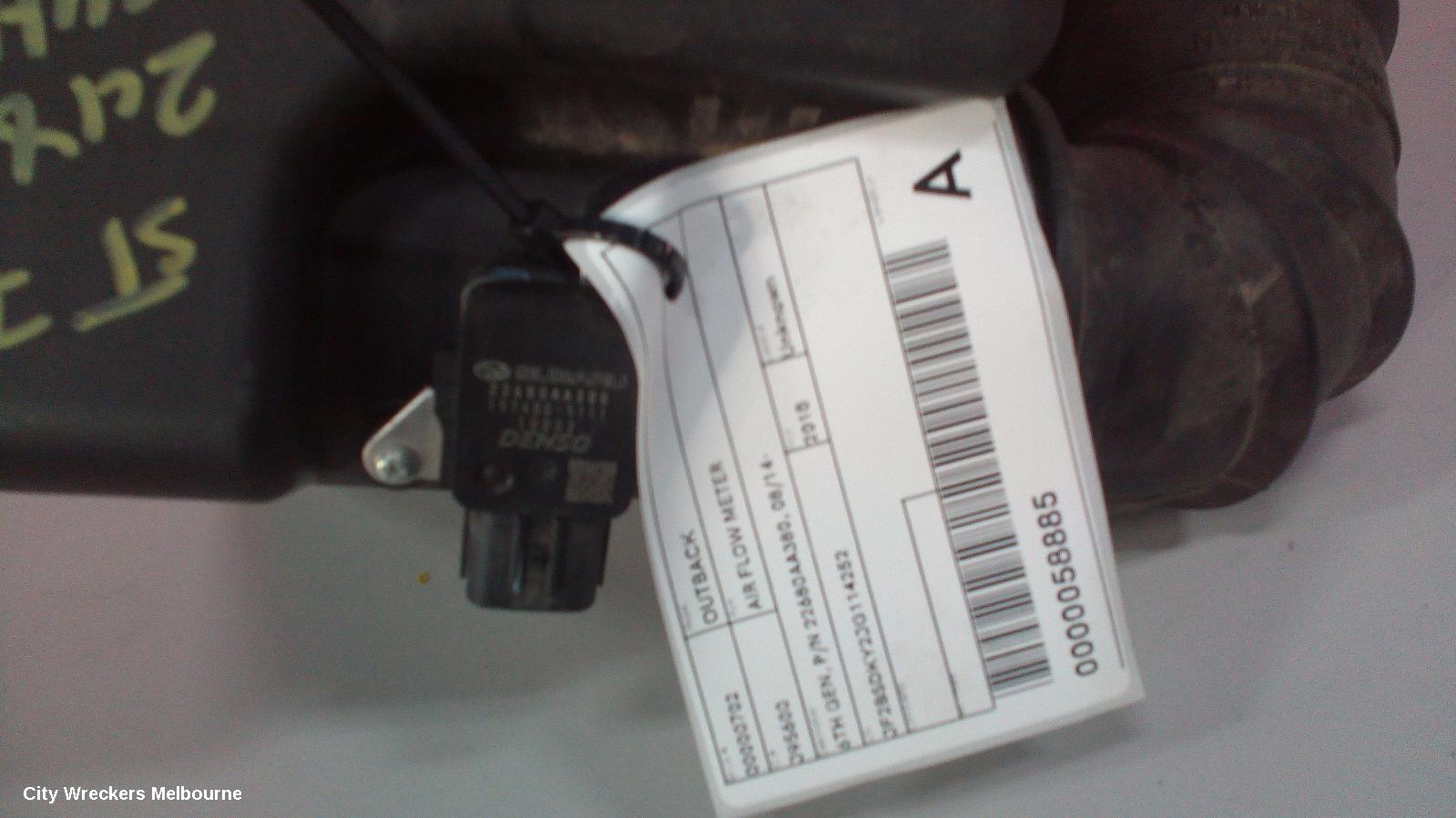 SUBARU OUTBACK AIR FLOW METER, 6TH GEN, P/N 22680AA380, 08/2014 ONWARDS