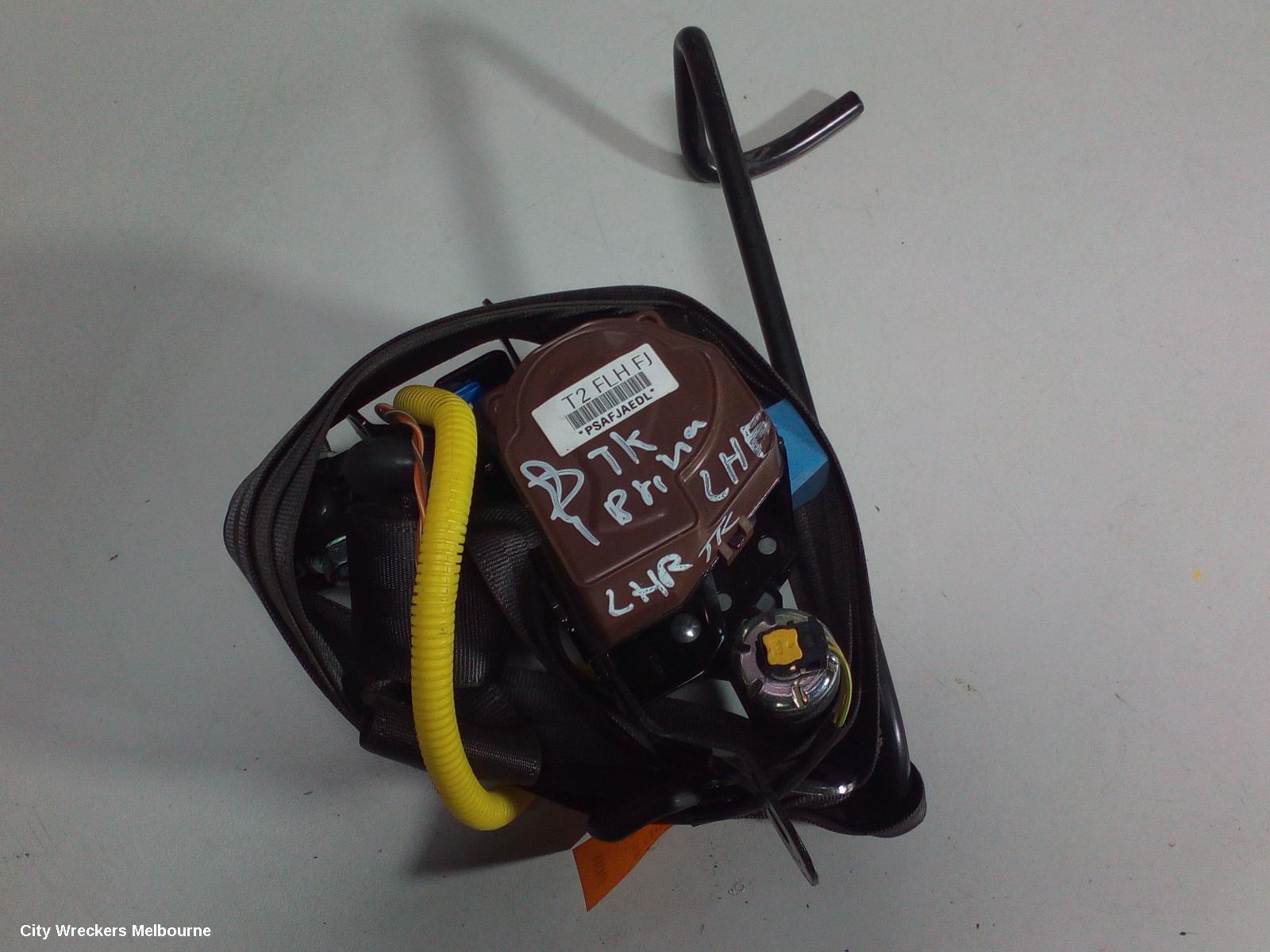 HOLDEN BARINA SEATBELT/STALK, LH FRONT, SEAT BELT ONLY, 5DR HATCH, TK, 12/2005 - 06/2008