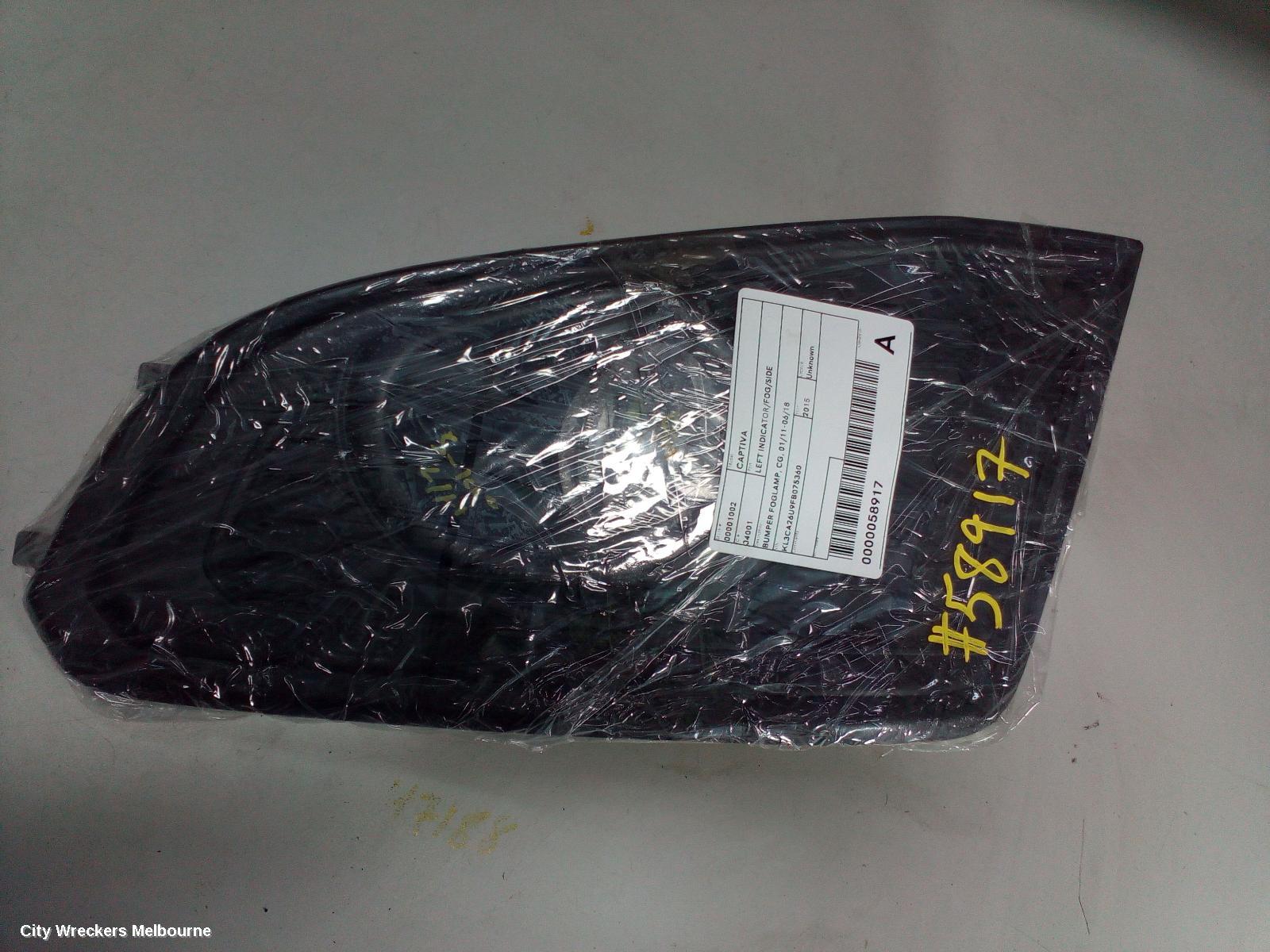 HOLDEN CAPTIVA LEFT INDICATOR/FOG/SIDE, BUMPER FOGLAMP, CG, 01/2011 - 06/2018