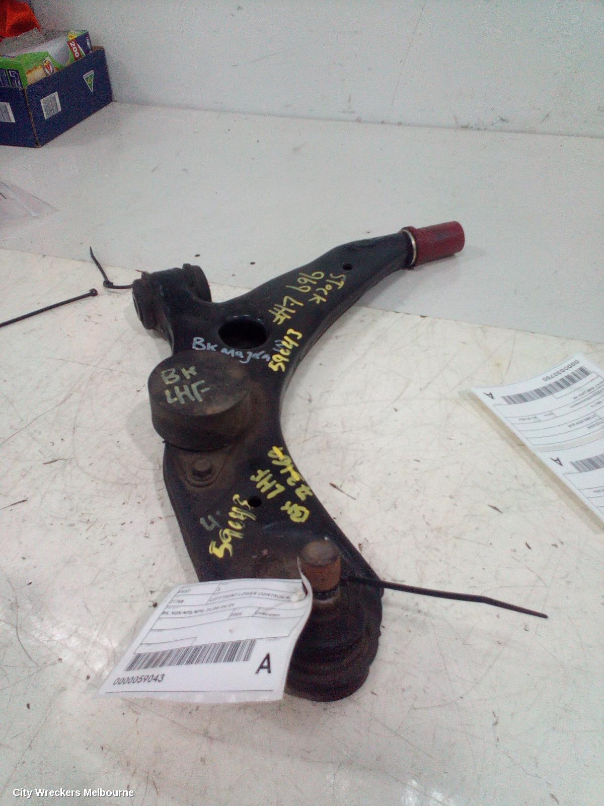 MAZDA 3 LEFT FRONT LOWER CONTROL ARM, BK, NON MPS/MPS, 01/2004 - 04/2009