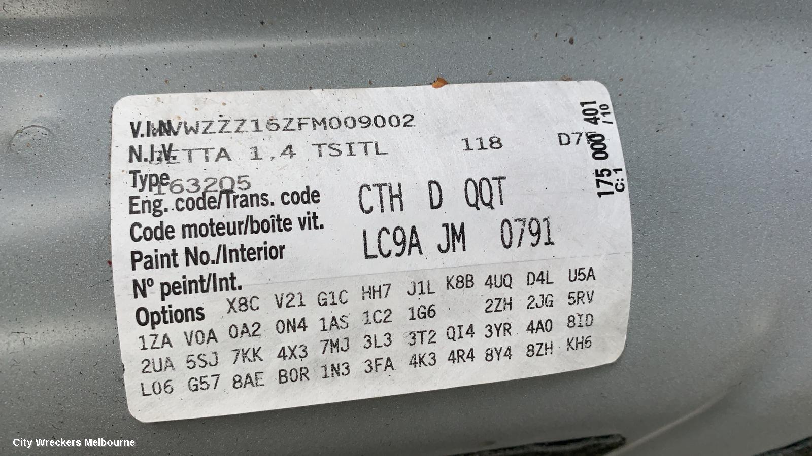 VOLKSWAGEN JETTA SUNVISOR, 1B, LH SIDE, 02/2011 - 12/2017