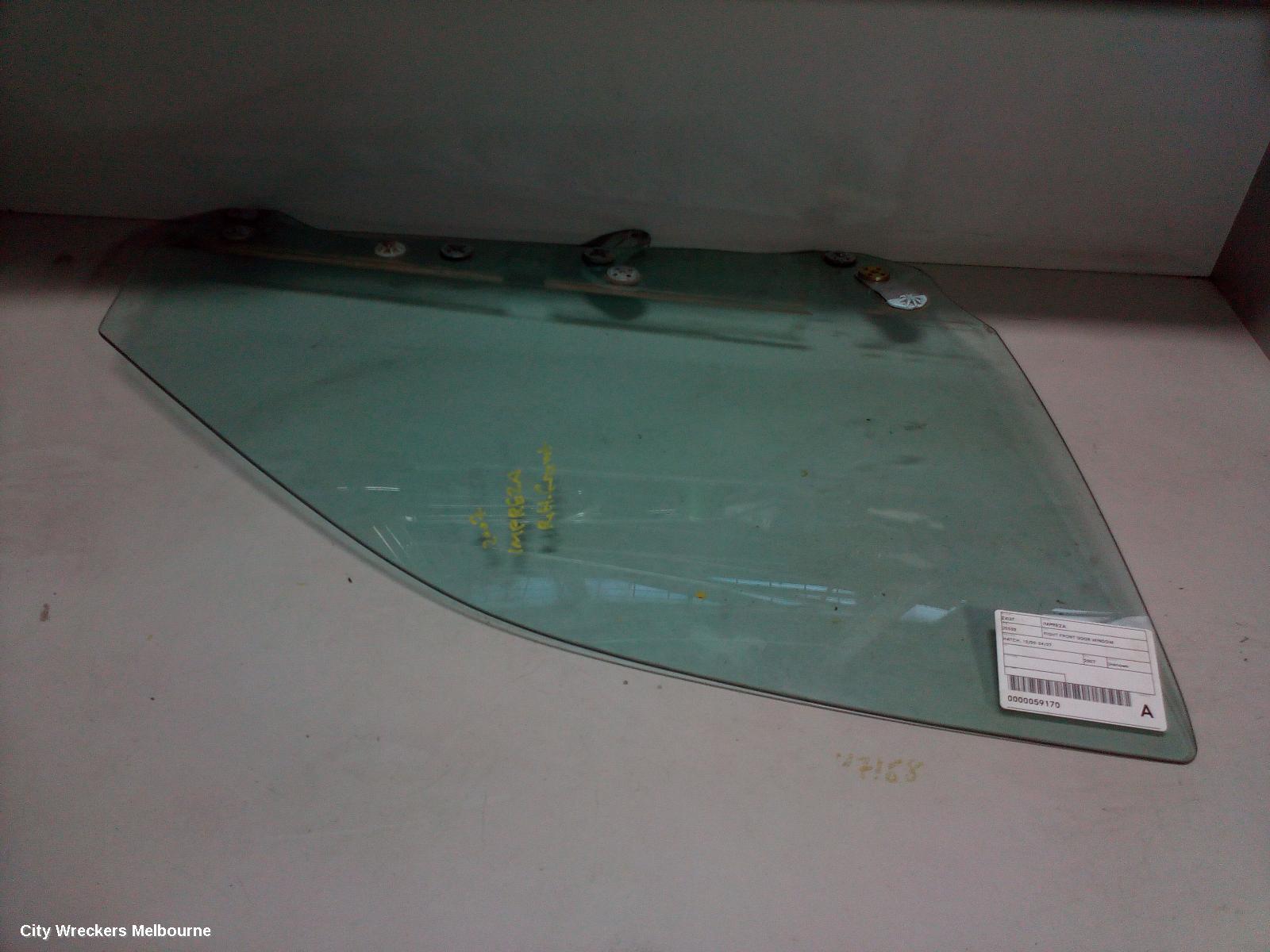 SUBARU IMPREZA RIGHT FRONT DOOR WINDOW, HATCH, 10/2000 - 04/2007