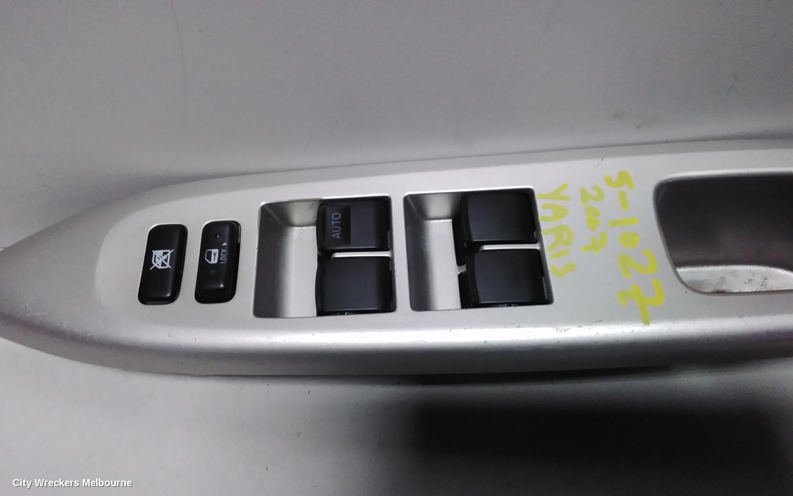 TOYOTA YARIS PWR DR WIND SWITCH, RH FRONT (MASTER SWITCH), 4 SWITCH TYPE, 5DR HATCH/SEDAN, NCP9#, 10/2005 ONWARDS