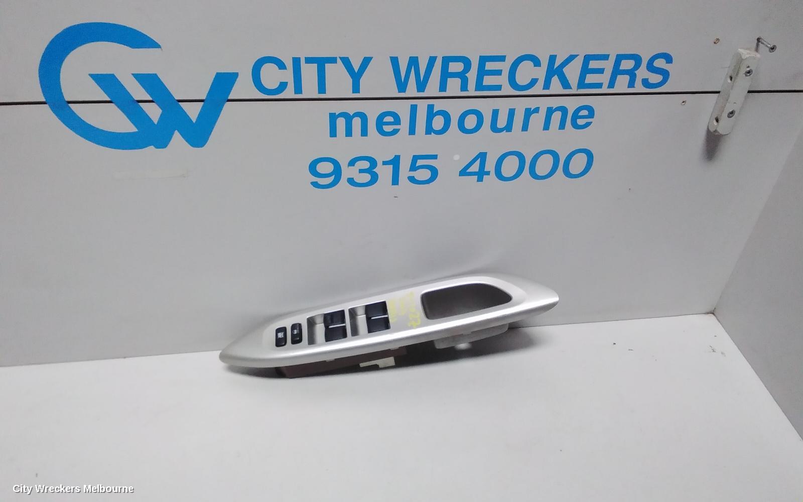 TOYOTA YARIS PWR DR WIND SWITCH, RH FRONT (MASTER SWITCH), 4 SWITCH TYPE, 5DR HATCH/SEDAN, NCP9#, 10/2005 ONWARDS