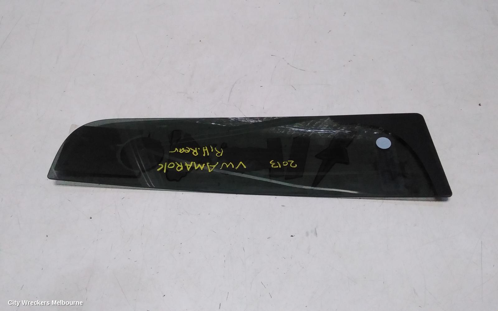 VOLKSWAGEN AMAROK RIGHT REAR 1/4 DOOR GLASS, 2H, 12/2010 ONWARDS