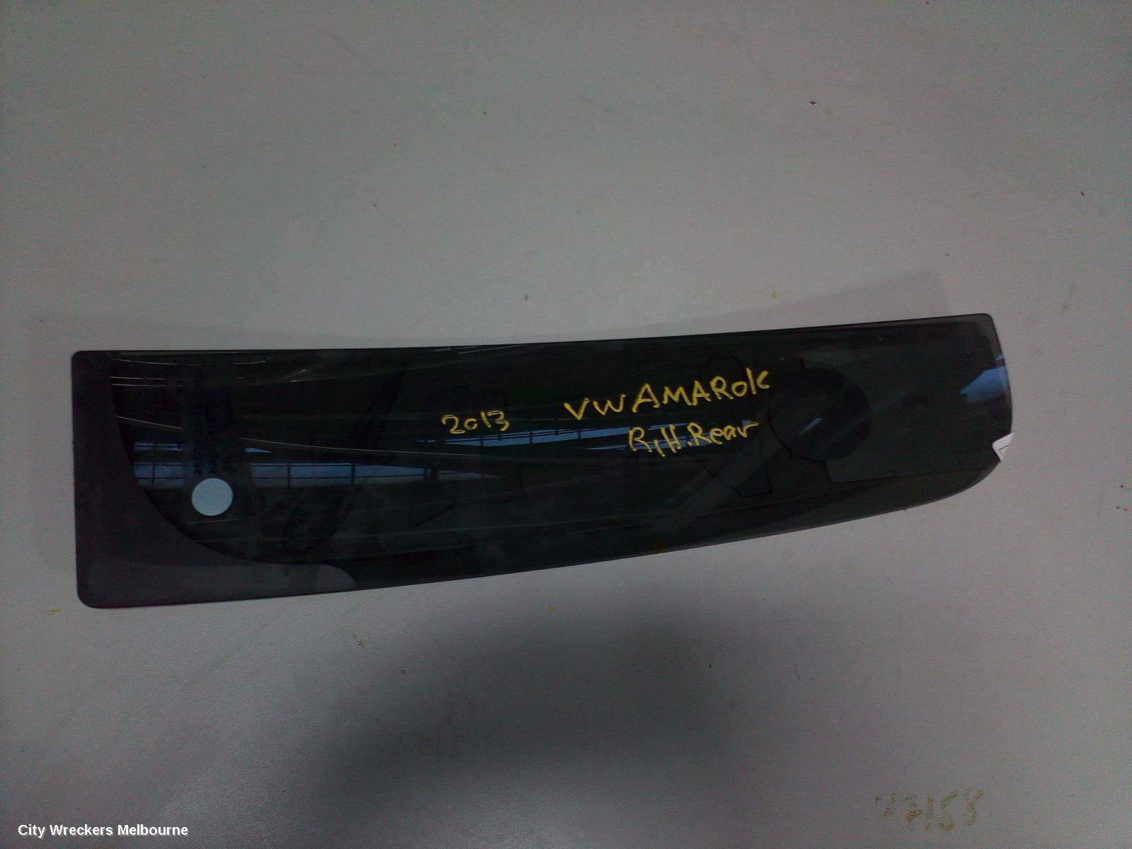VOLKSWAGEN AMAROK RIGHT REAR 1/4 DOOR GLASS, 2H, 12/2010 ONWARDS