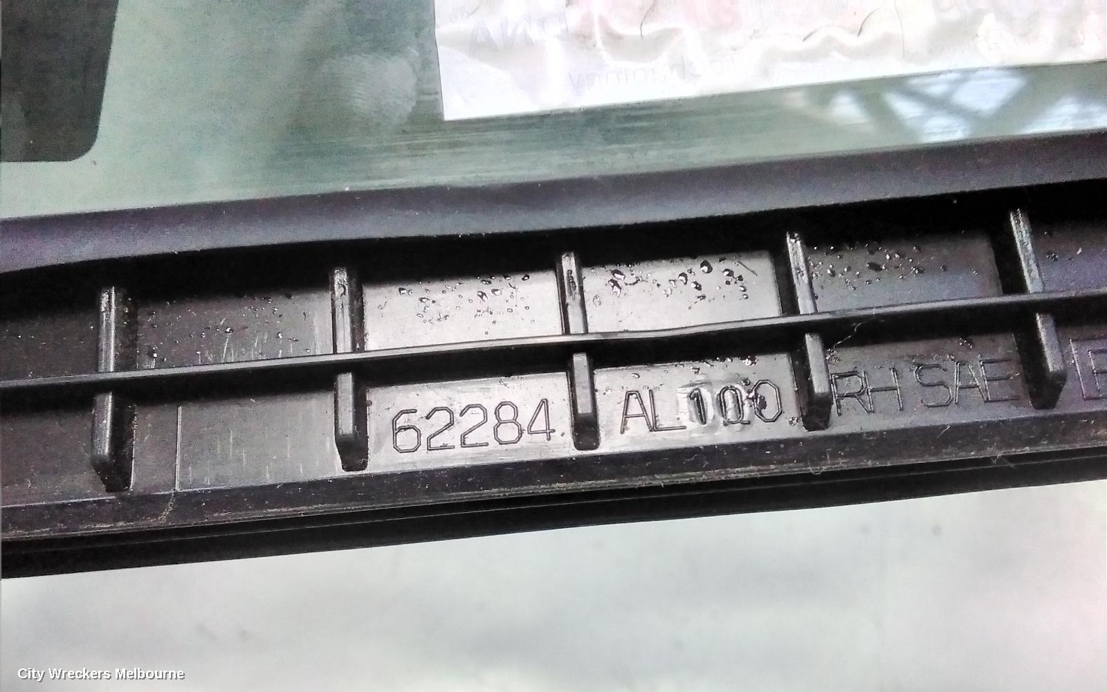 SUBARU OUTBACK RIGHT REAR 1/4 DOOR GLASS, 6TH GEN, 08/2014 ONWARDS