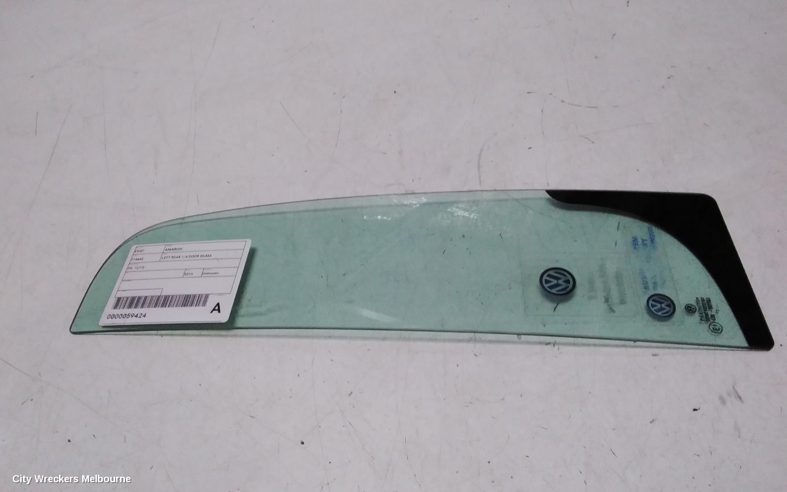 VOLKSWAGEN AMAROK LEFT REAR 1/4 DOOR GLASS, 2H, 12/2010 ONWARDS