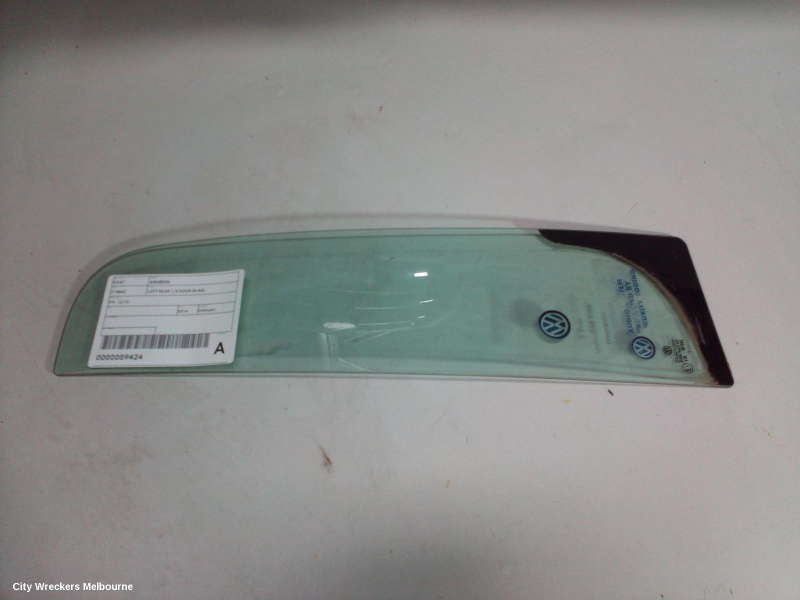 VOLKSWAGEN AMAROK LEFT REAR 1/4 DOOR GLASS, 2H, 12/2010 ONWARDS