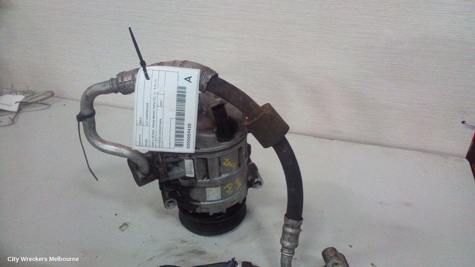 VOLKSWAGEN GOLF A/C COMPRESSOR, GEN 6, PETROL, DENSO BRAND (7SEU17C), 12/2008 - 01/2016