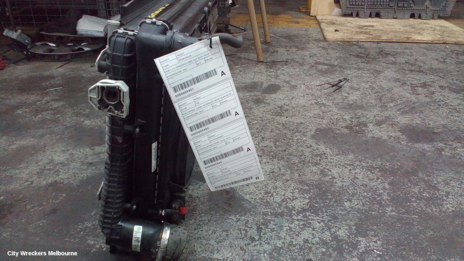 VOLKSWAGEN PASSAT INTERCOOLER, DIESEL, 2.0, CFGB/CFGC CODE, 3CC, 06/2011 - 12/2016