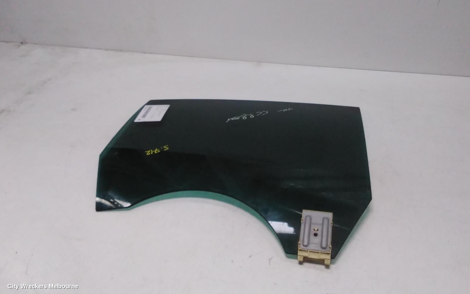 VOLKSWAGEN PASSAT RIGHT REAR DOOR WINDOW, 3CC, SEDAN, 08/2008 - 12/2016